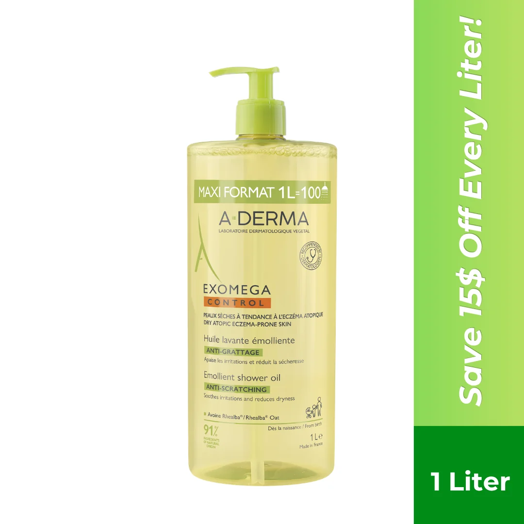 A-Derma Exomega Control Huile Lavante Emolliente Anti-Grattage 1L